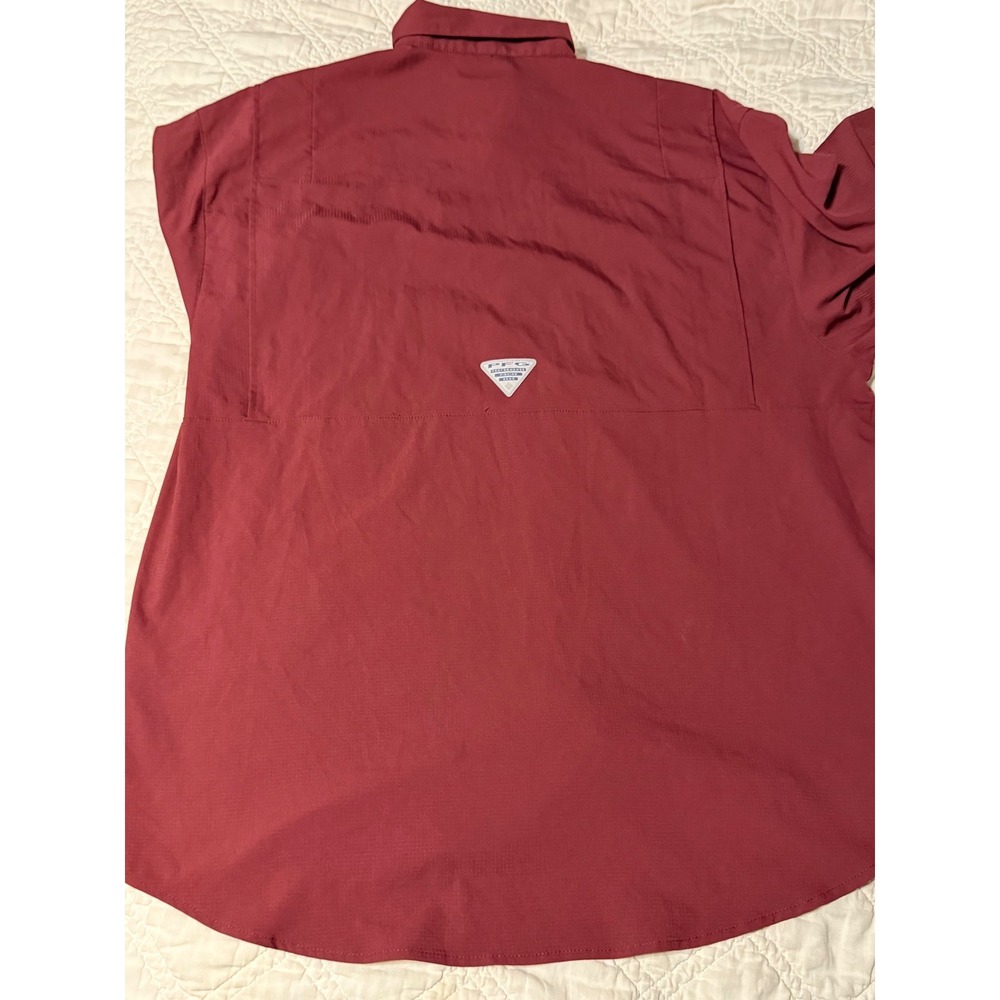 Columbia PFG Texas A&M Aggies Tamiami Fishing Shirt Mens XL Maroon Short Sleeve - Picture 7 of 11